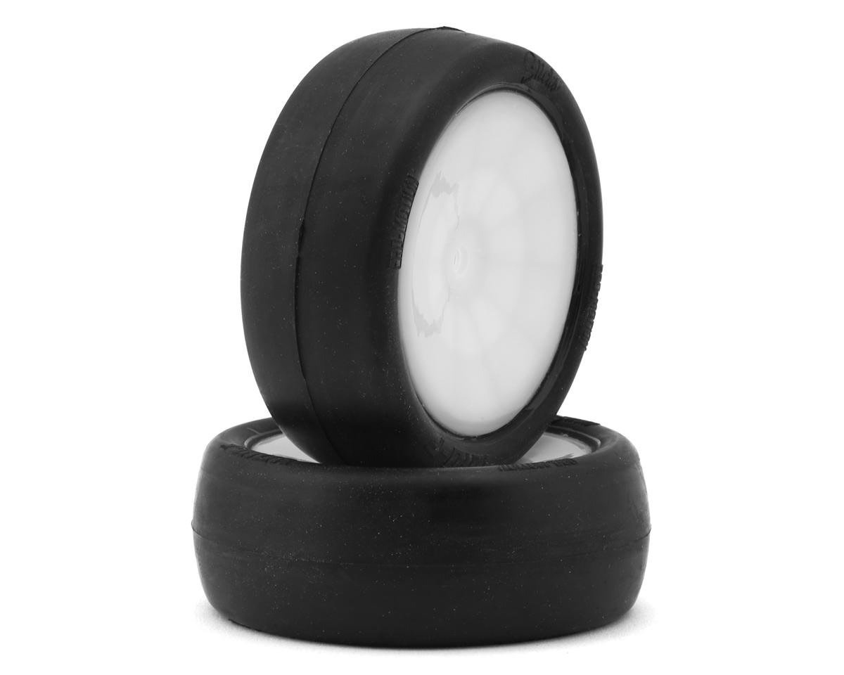 PMT4010-F-W SLICKS 2.2'' 2WD/4WD FRONT 1/10 BUGGY PRE-MOUNT TIRES (CLAY) (WHITE) (2)