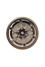 INJORA INJYQW-MW1307SR 1.3" MODUWHEEL BRASS & ALUMINUM MICRO ROCK CRAWLER BEADLOCK WHEELS (43G EA) (BRONZE/CHROME) (4)