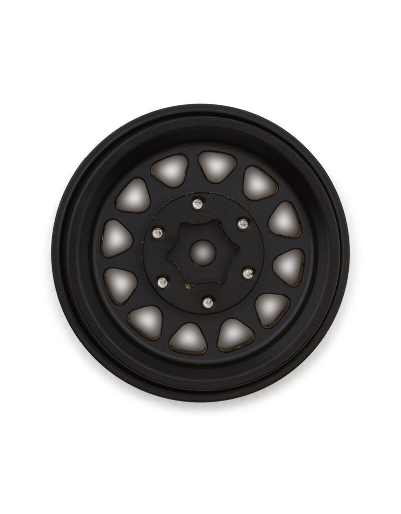 INJORA INJYQW-1301BGD 1.3" D-SLOT BRASS MICRO ROCK CRAWLER BEADLOCK WHEELS (68G EA) (BLACK) (4)