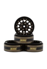 INJORA INJYQW-1301BGD 1.3" D-SLOT BRASS MICRO ROCK CRAWLER BEADLOCK WHEELS (68G EA) (BLACK) (4)