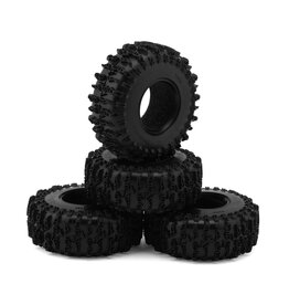 INJORA INJYQT-1320-1370YE 1.3" CLING ON MICRO ROCK CRAWLER TIRES COMBO (4) (70MM OD) (S5) W/SUPER SOFT SILICONE RUBBER INSERTS