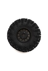 INJORA INJYQW-1301BGD-1319 1.3" DEEP DISH BRASS MICRO CRAWLER BEADLOCK WHEELS W/SWAMP CLAW TIRES (S5) (BLACK) (4) (68G EA) (70MM OD)
