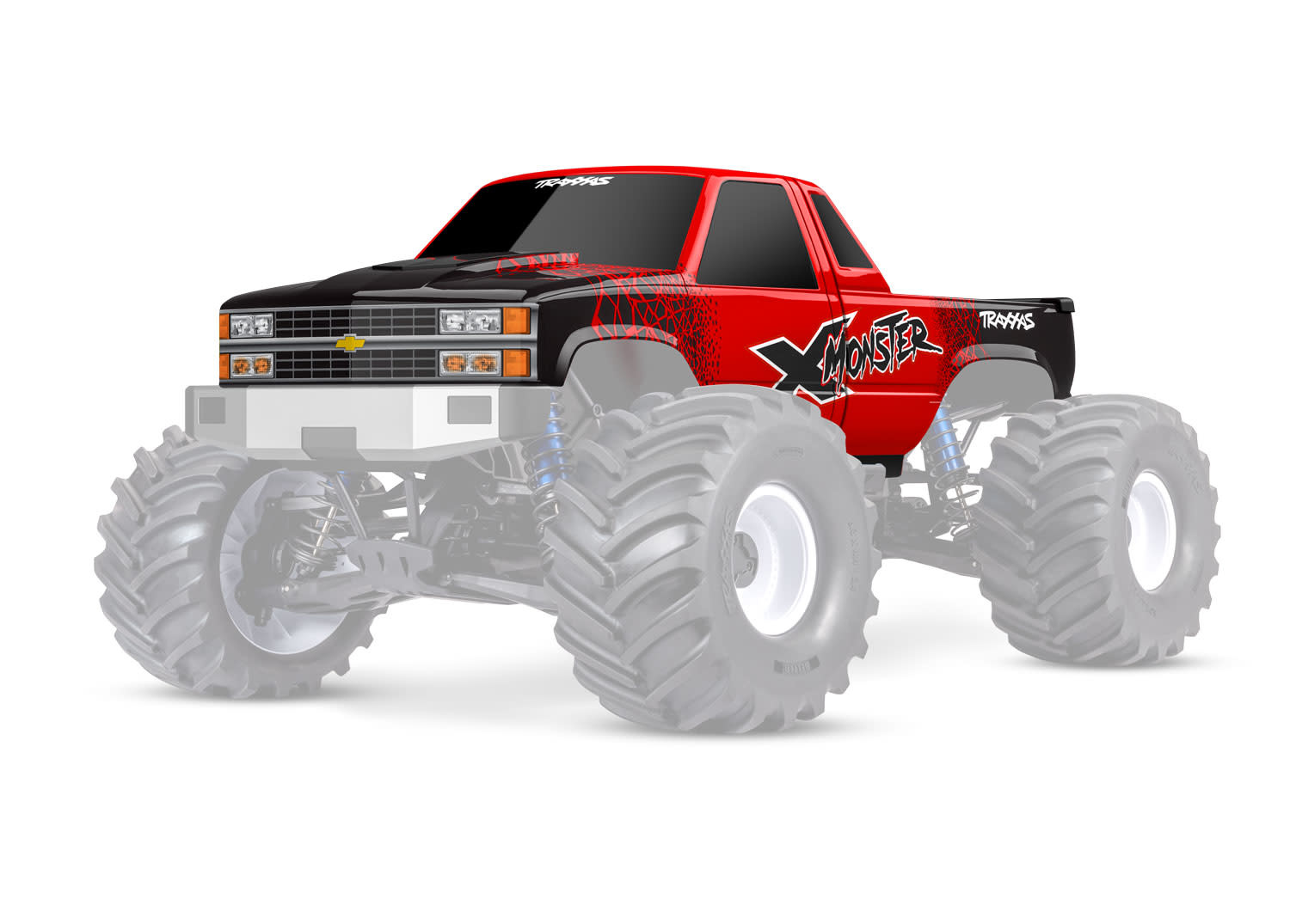 TRA7697-RED BODY X-MONSTER CHEV GMT400 RED