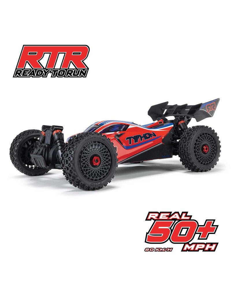 ARRMA ARA4306V4T3 1/8 TYPHON 223S DSC 4X4 RTR BRUSHLESS BUGGY, RED