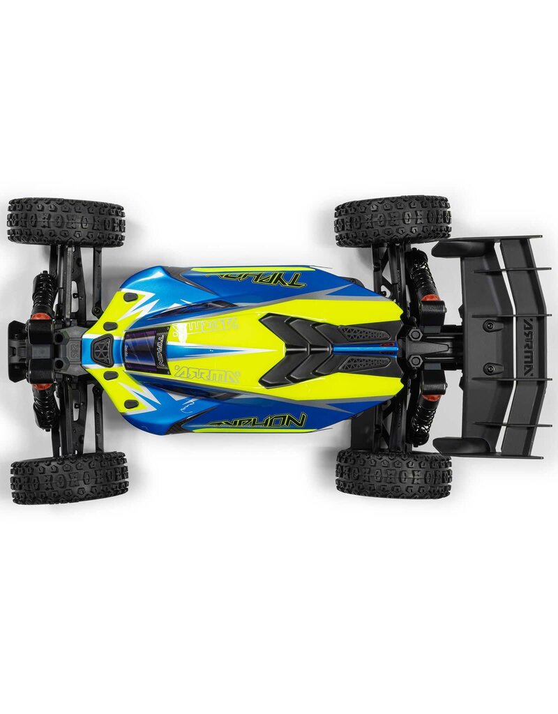 ARRMA ARA4306V4T4 1/8 TYPHON 223S DSC 4X4 RTR BRUSHLESS BUGGY, BLUE