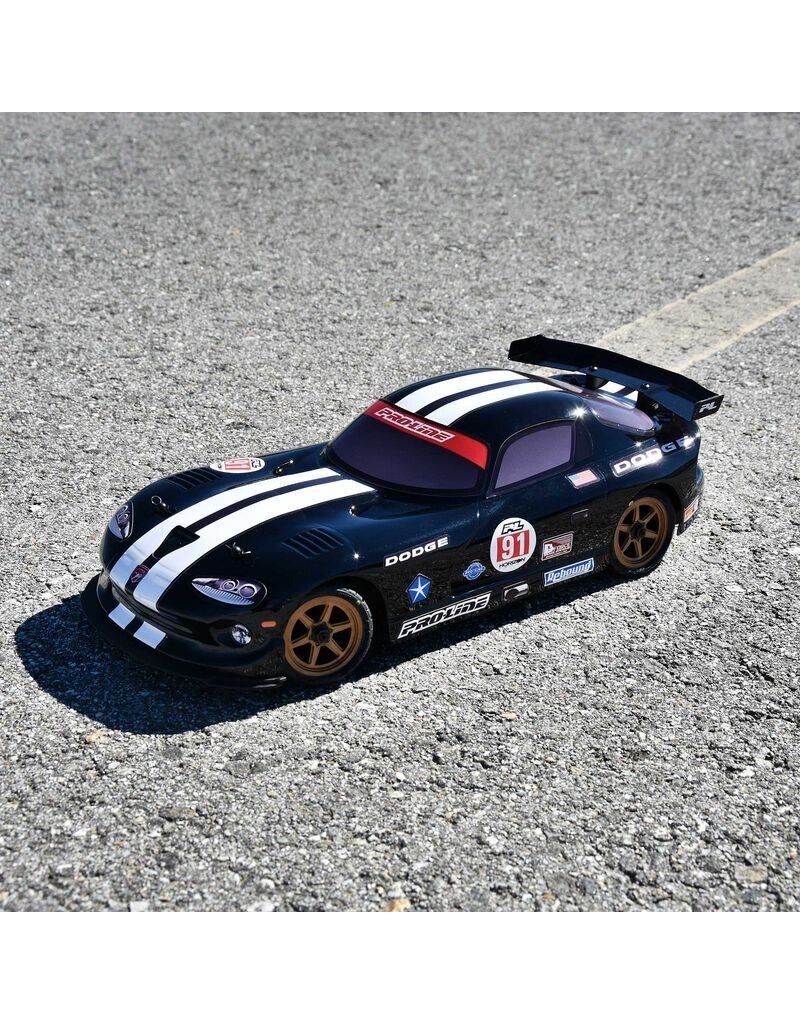 PROLINE RACING PRO368414 PRE-CUT 2002 DODGE VIPER GTS BLACK FOR LOSI NASCAR