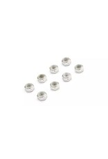 KYOSHO KYOMZW128S 2MM ALUMINUM NYLON NUTS: SILVER (8)