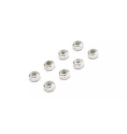 KYOSHO KYOMZW128S 2MM ALUMINUM NYLON NUTS: SILVER (8)