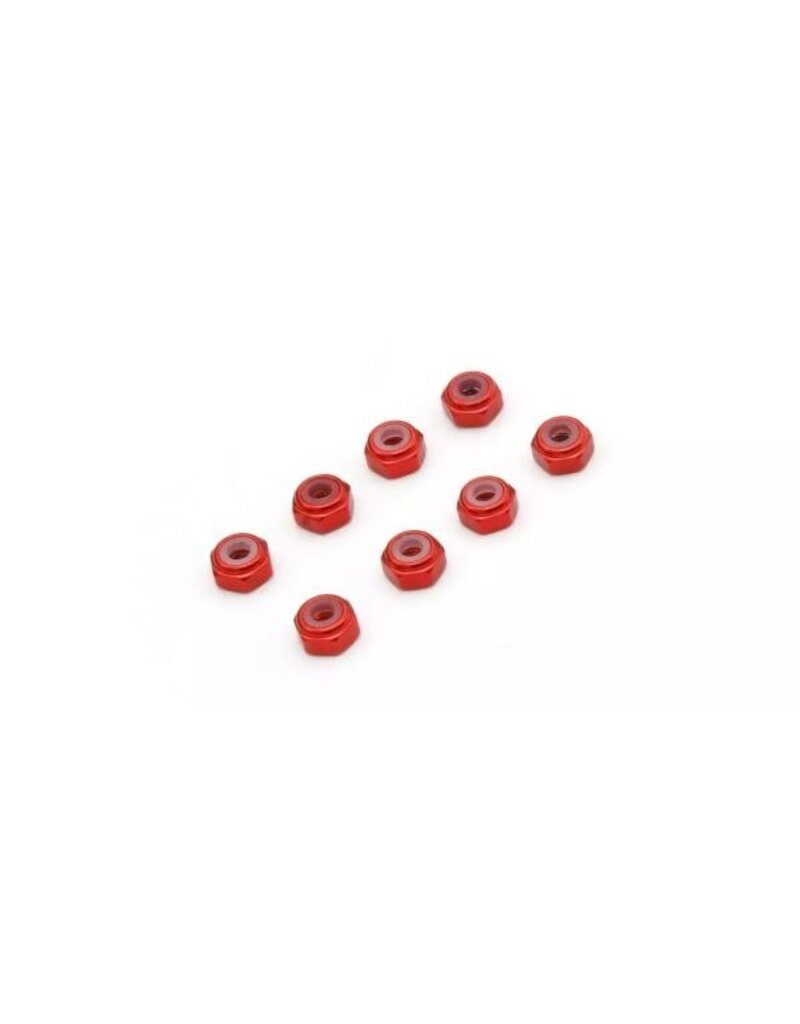 KYOSHO KYOMZW128R 2MM ALUMINUM NYLON NUTS: RED (8)