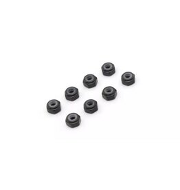 KYOSHO KYOMZW128BK 2MM ALUMINUM NYLON NUTS: BLACK (8)