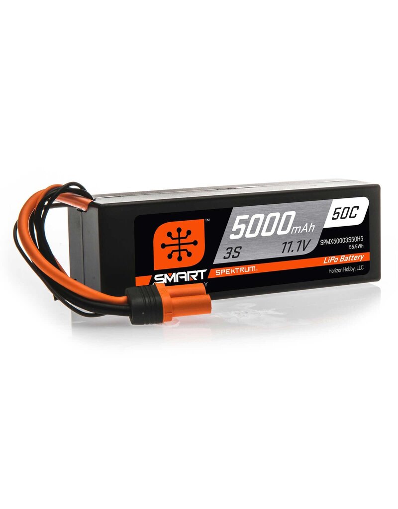 SPEKTRUM SPMX50003S50H5 3S LIPO 11.1V 5000MAH 50C SMART HARDCASE BATTERY: IC5