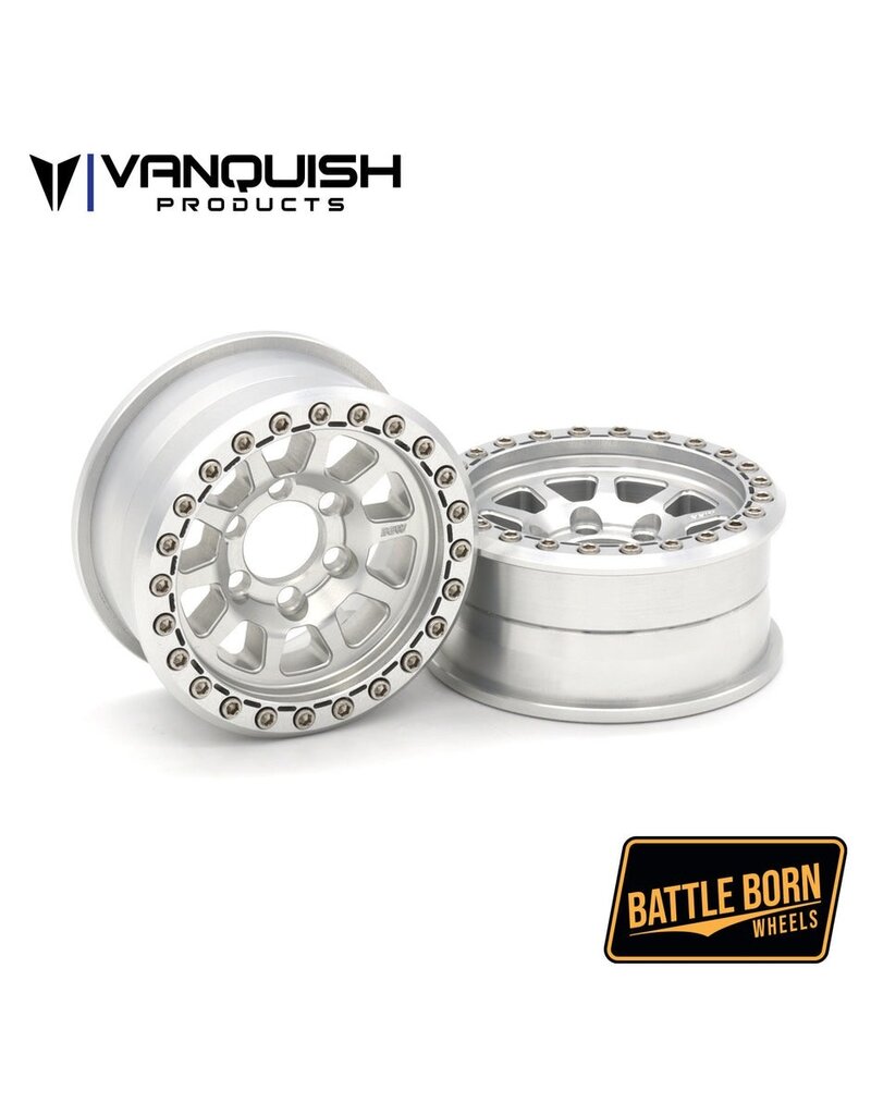 VANQUISH VPS08141 1.9" BATTLE BORN SIERRA BEADLOCK WHEELS: CLEAR