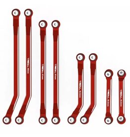 TREAL TRLX003AGWO5V SCX24 HIGH CLEARENCE LINKS FOR DEADBOLT BETTY 4 LINK DESIGN RED