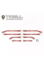 TREAL TRLX003AGWO5V SCX24 HIGH CLEARENCE LINKS FOR DEADBOLT BETTY 4 LINK DESIGN RED