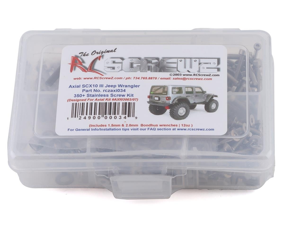 RCZAXI034 AXIAL SCX10 III STAINLESS STEEL SCREW KIT
