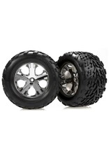 TRAXXAS TRA3668 TIRES & WHEELS, ASSEMBLED, GLUED (2.8') (ALL-STAR CHROME WHEELS, TALON TIRES, FOAM INSERTS) (ELECTRIC REAR) (2)
