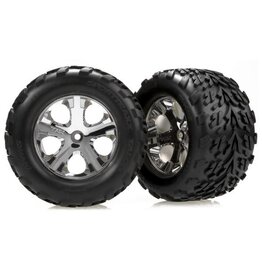 TRAXXAS TRA3668 TIRES & WHEELS, ASSEMBLED, GLUED (2.8') (ALL-STAR CHROME WHEELS, TALON TIRES, FOAM INSERTS) (ELECTRIC REAR) (2)