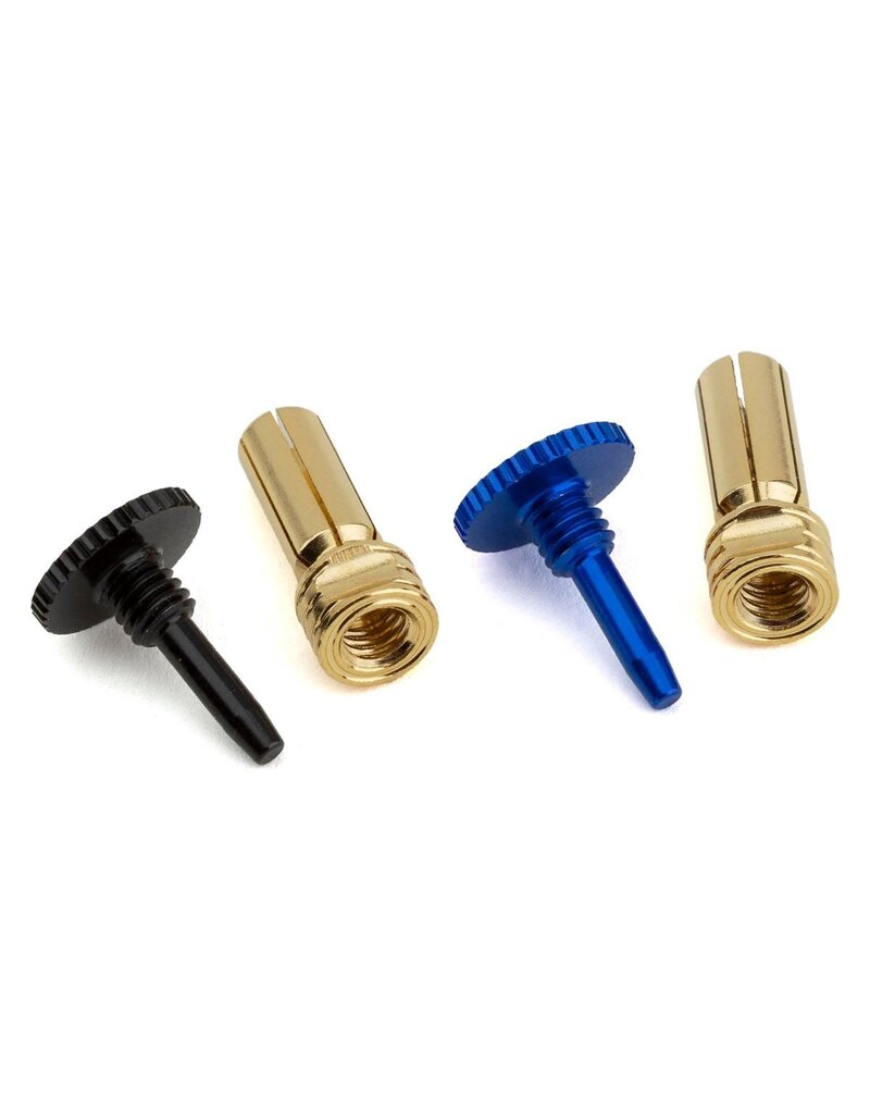 PROTEK RC PTK-5081 TWIST LOCK ADJUSTABLE BULLET PLUG GRIPS W/5MM BULLETS (BLACK/BLUE)