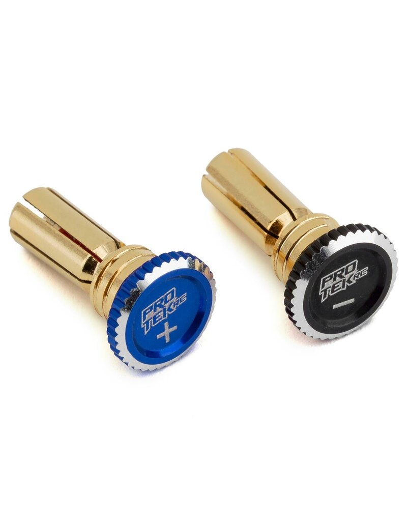 PROTEK RC PTK-5081 TWIST LOCK ADJUSTABLE BULLET PLUG GRIPS W/5MM BULLETS (BLACK/BLUE)