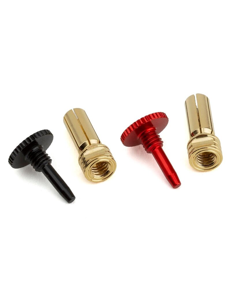 PROTEK RC PTK-5079 TWIST LOCK ADJUSTABLE BULLET PLUG GRIPS W/5MM BULLETS (RED/BLACK)