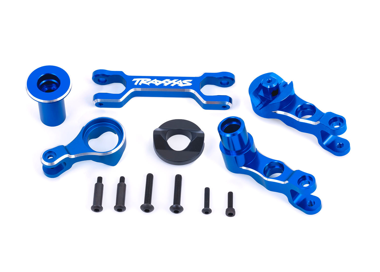TRA7746-BLUE STEERING BELLCRANKS ALUM BLUE