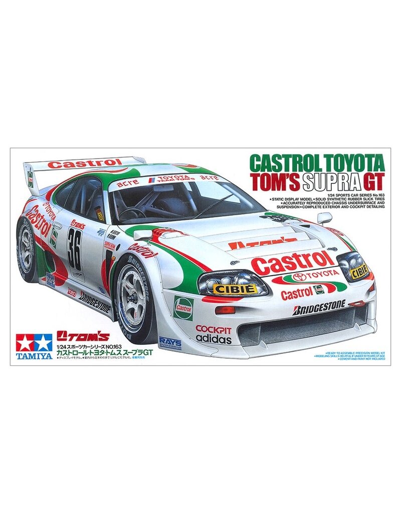TAMIYA TAM24163 1/24 CASTROL TOYOTA TOM'S SUPRA GT PLASTIC MODEL KIT