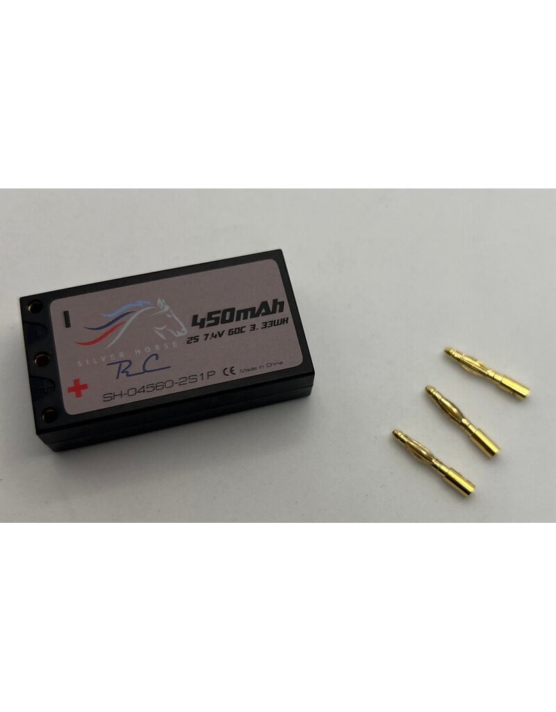 SILVER HORSE SHRC SH0831 2S LIPO 7.4V 450MAH 60C HARDCASE BATTERY: 2MM