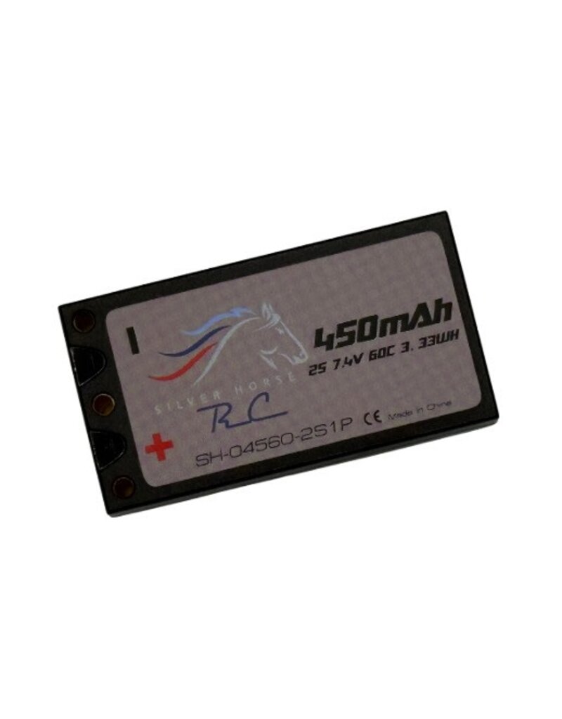 SILVER HORSE SHRC SH0831 450MAH 7.4V 60C LIPO HARDCASE 2MM BULLET