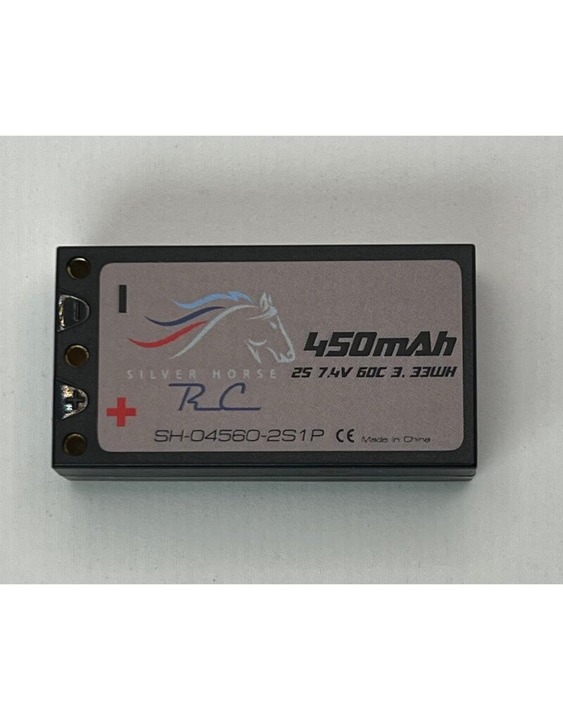 SILVER HORSE SHRC SH0831 450MAH 7.4V 60C LIPO HARDCASE 2MM BULLET