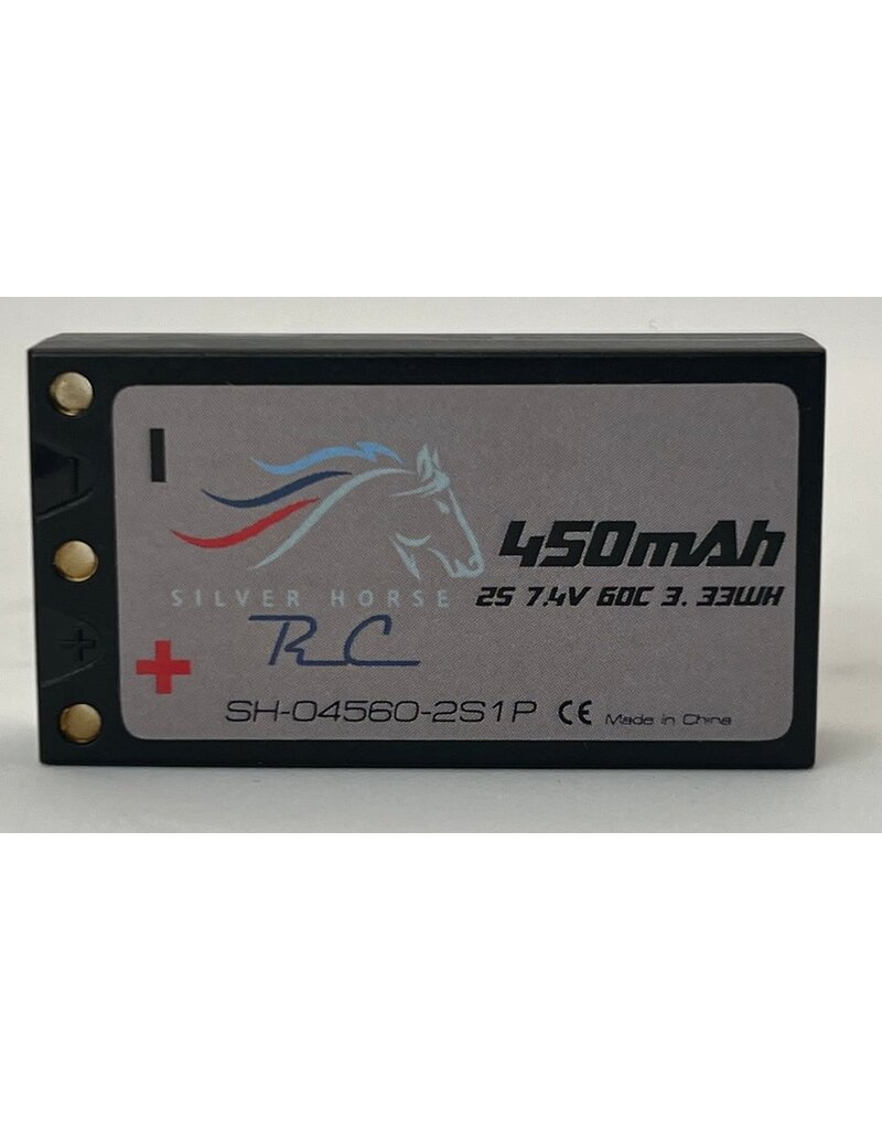 SILVER HORSE SHRC SH0831 450MAH 7.4V 60C LIPO HARDCASE 2MM BULLET