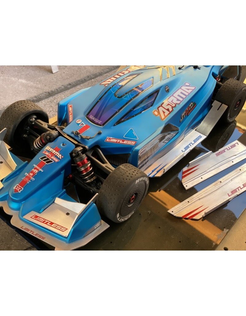 STUPID RC STP1183R ARRMA LIMITLESS SIDE SKIRT WITH BODY LOCKS RED