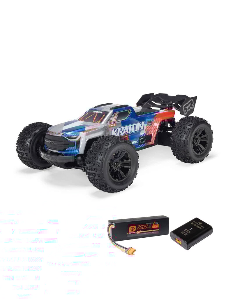ARRMA ARA2508ST1  1/16 MINI KRATON 3S DSC 4X4 RTR BRUSHLESS SPEED TRUCK (3S BATTERY & CHARGER INCLUDED) , RED/BLUE