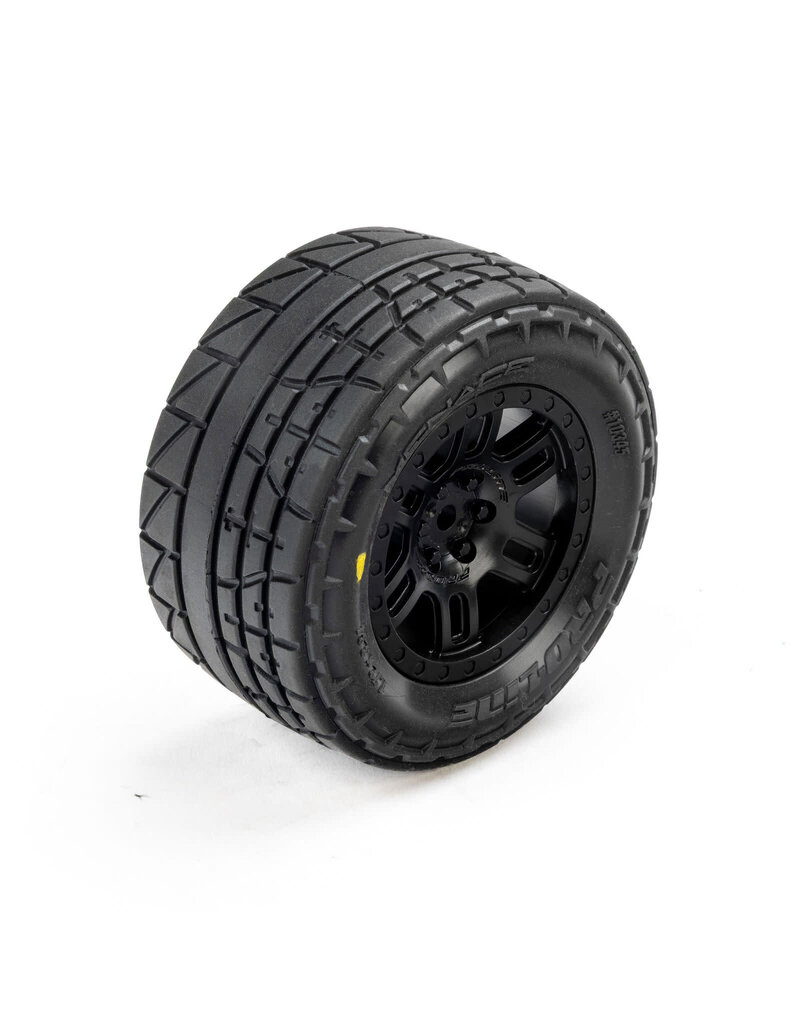 PROLINE RACING PRO1034510 MENACE F/R STREET TIRES MOUNTED 12MM BLACK SPLIT SIX FOR ARRMA MINI KRATON