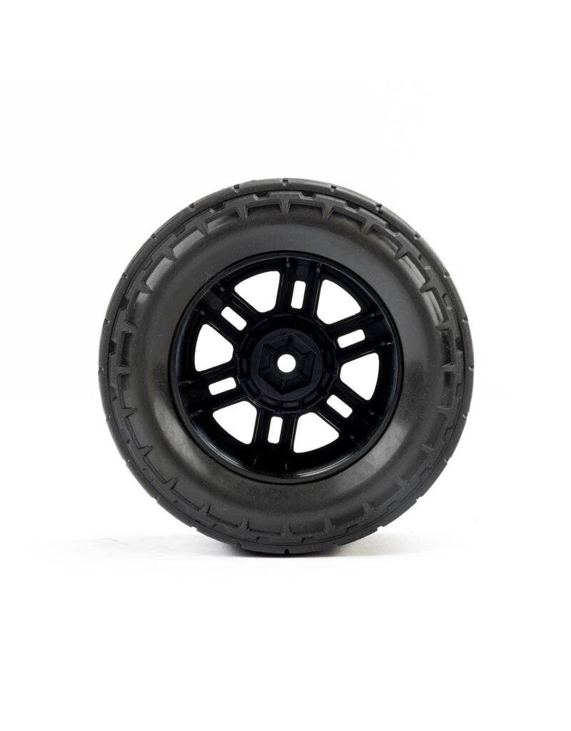 PROLINE RACING ***PRE-ORDER*** PRO1034510 MENACE F/R STREET TIRES MOUNTED 12MM BLACK SPLIT SIX FOR ARRMA MINI KRATON