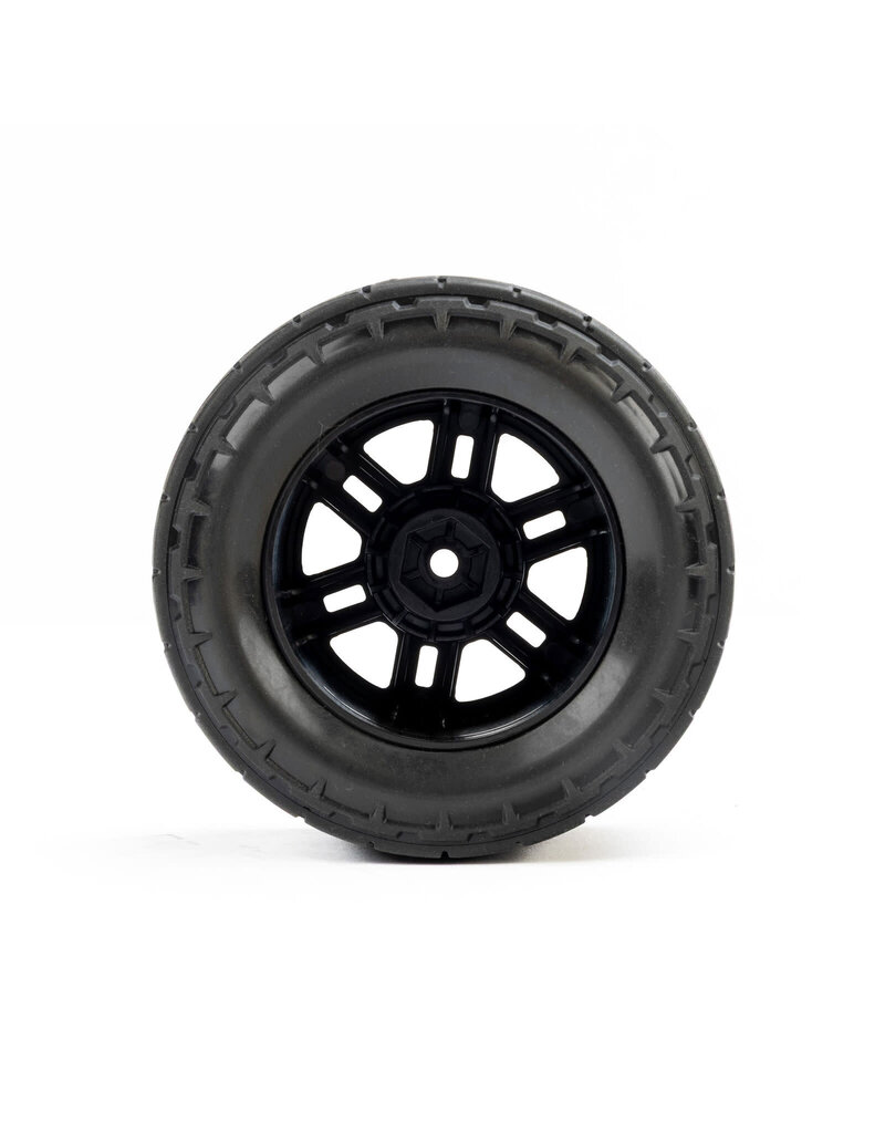 PROLINE RACING PRO1034510 MENACE F/R STREET TIRES MOUNTED 12MM BLACK SPLIT SIX FOR ARRMA MINI KRATON