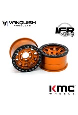 VANQUISH VPS07785 KMC 1.9 KM236 TANK ALUMINUM BEADLOCK WHEELS: ORANGE (2)