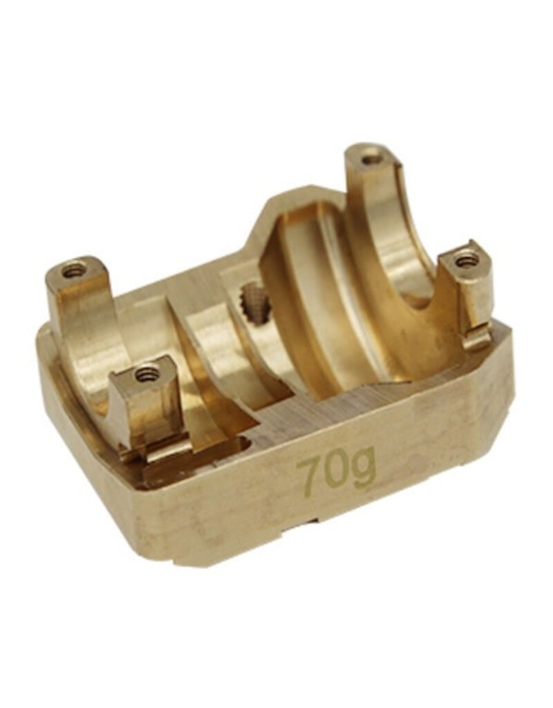 HOT RACING HRATRXF12CH01 70G BRASS HEAVY METAL AXLE DIFFERENTIAL COVER FOR TRAXXAS TRX-4