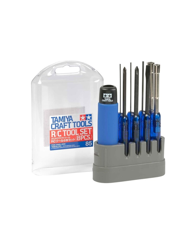 TAMIYA TAM74085 8-PIECE METRIC RC TOOL SET W/CARRYING CASE