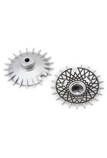 DS RACING DSC-AD-AS-BME SLOPED AERO DRIFT WHEEL COVERS (SILVER/BLACK MESH) (2) (DRIFT ELEMENT WHEELS)