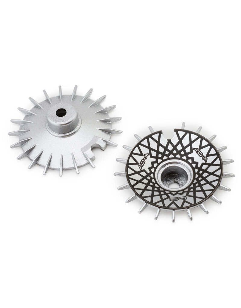 DS RACING DSC-AD-AS-BME SLOPED AERO DRIFT WHEEL COVERS (SILVER/BLACK MESH) (2) (DRIFT ELEMENT WHEELS)