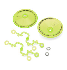 DS RACING DSC-ADP-ATFL-BF SLOPED AERO DRIFT WHEEL COVERS (FLU LIME) (2) (DRIFT ELEMENT WHEELS)