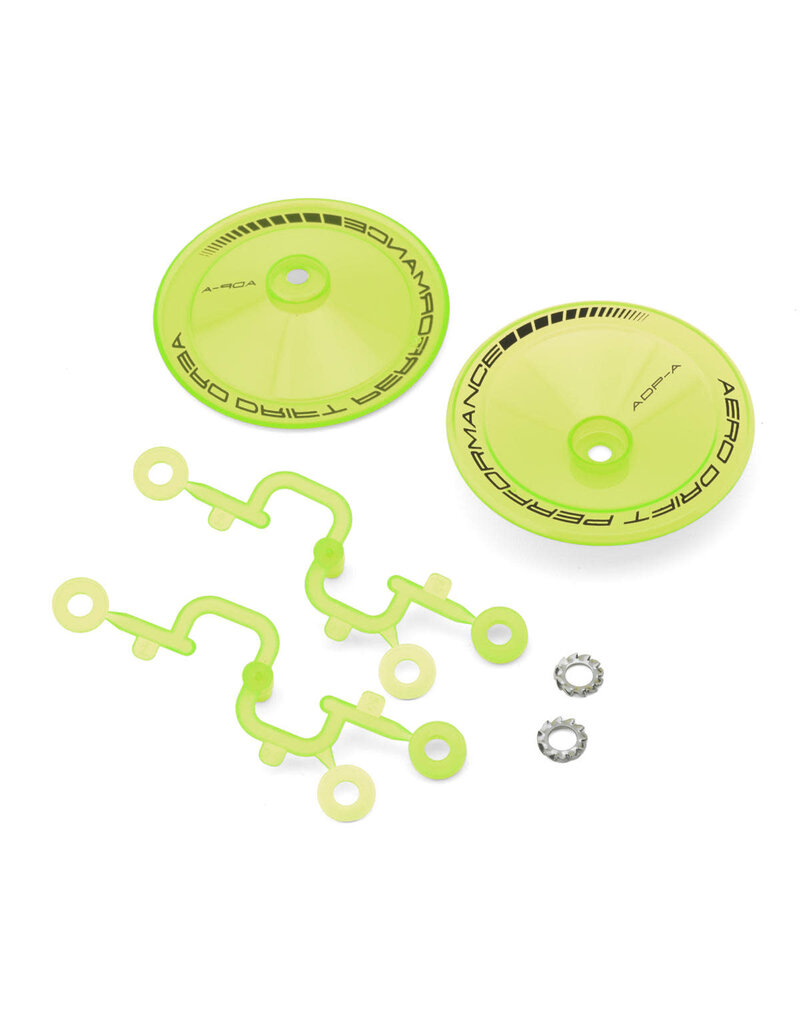 DS RACING DSC-ADP-ATFL-BF SLOPED AERO DRIFT WHEEL COVERS (FLU LIME) (2) (DRIFT ELEMENT WHEELS)