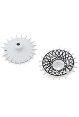 DS RACING DSC-AD-AW-BME SLOPED AERO DRIFT WHEEL COVERS (WHITE/BLACK MESH) (2) (DRIFT ELEMENT WHEELS)