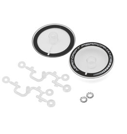 DS RACING DSC-ADP-BTB-WF FLAT AERO DRIFT WHEEL COVERS (CLEAR/BLACK) (2) (DRIFT ELEMENT WHEELS)