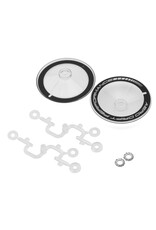 DS RACING DSC-ADP-ATB-WF SLOPED AERO DRIFT WHEEL COVERS (CLEAR/BLACK) (2) (DRIFT ELEMENT WHEELS)