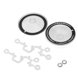 DS RACING DSC-ADP-ATB-WF SLOPED AERO DRIFT WHEEL COVERS (CLEAR/BLACK) (2) (DRIFT ELEMENT WHEELS)