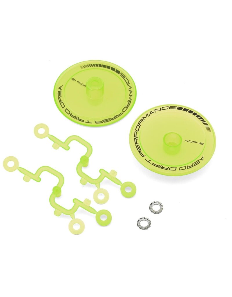DS RACING DSC-ADP-BTFL-BF FLAT AERO DRIFT WHEEL COVERS (FLU LIME) (2) (DRIFT ELEMENT WHEELS)