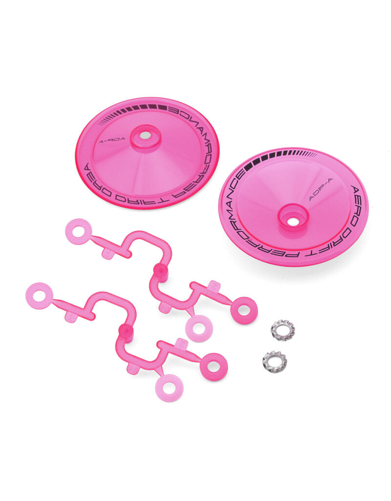 DS RACING DSC-ADP-ATFP-BF SLOPED AERO DRIFT WHEEL COVERS (FLU PINK) (2) (DRIFT ELEMENT WHEELS)
