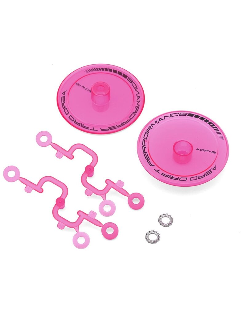 DS RACING DSC-ADP-BTFP-BF FLAT AERO DRIFT WHEEL COVERS (FLU PINK) (2) (DRIFT ELEMENT WHEELS)