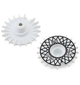 DS RACING DSC-AD-BW-BME FLAT AERO DRIFT WHEEL COVERS (WHITE/BLACK MESH) (2) (DRIFT ELEMENT WHEELS)